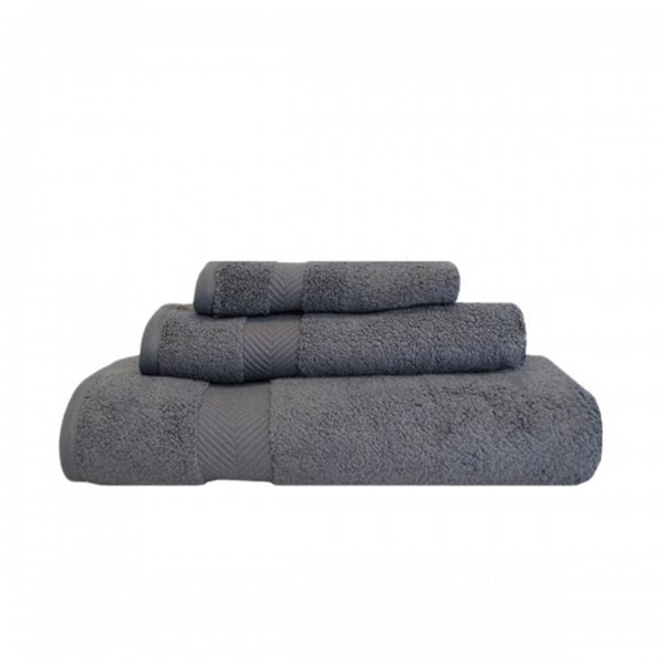 Superior Zero Twist Cotton Towel Set - Grey, 3 Pieces ZT 3 PC SET GR - main